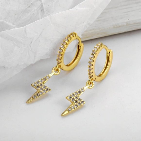 *NEW 925 Sterling Silver Lightening Bolt Earrings - Picture 7 of 8